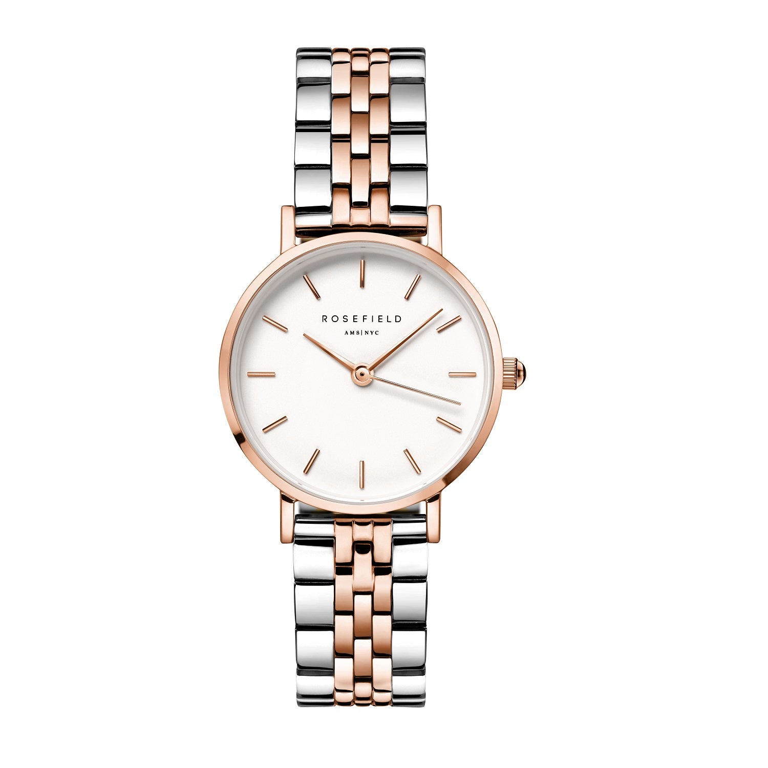 Rosefield Small Edit Duotone Rose Gold and Steel Watch – Time and