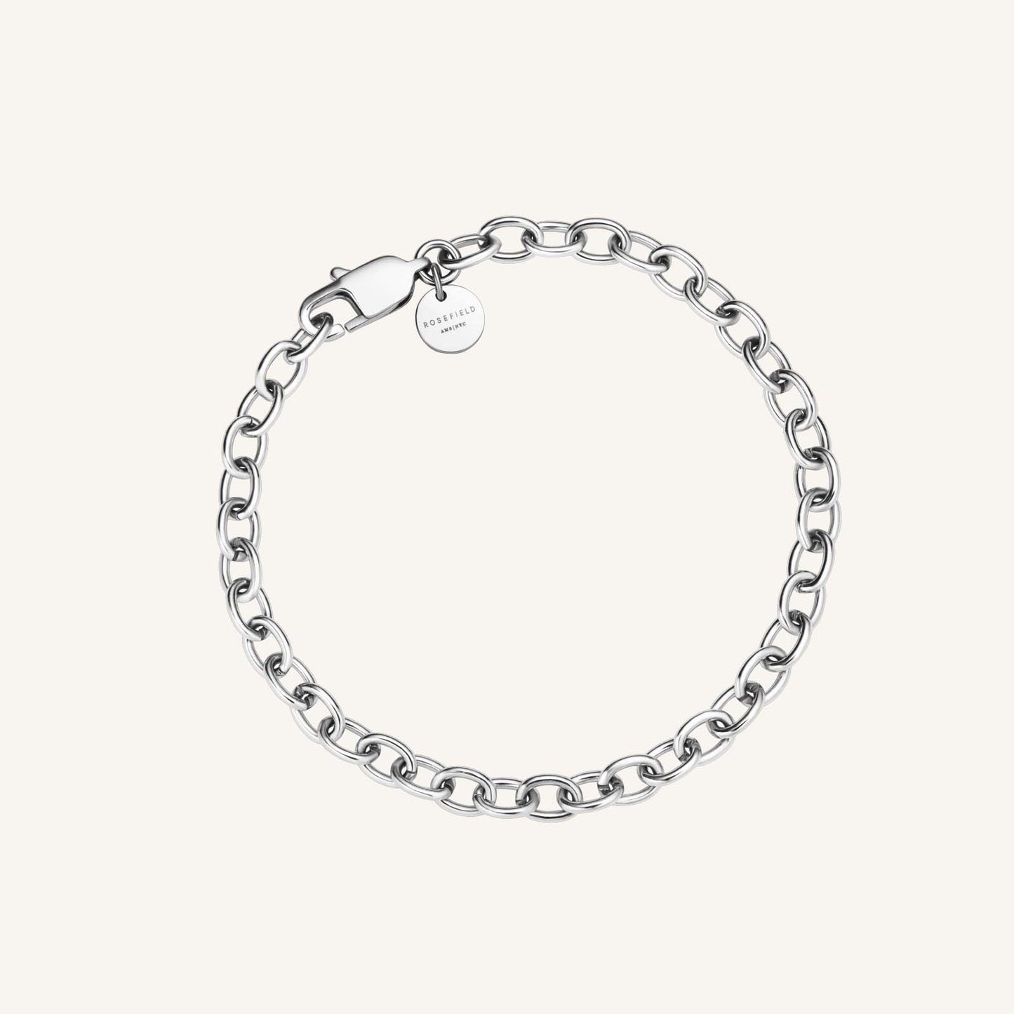 Rosefield Oval Chainlink Bracelet Silver