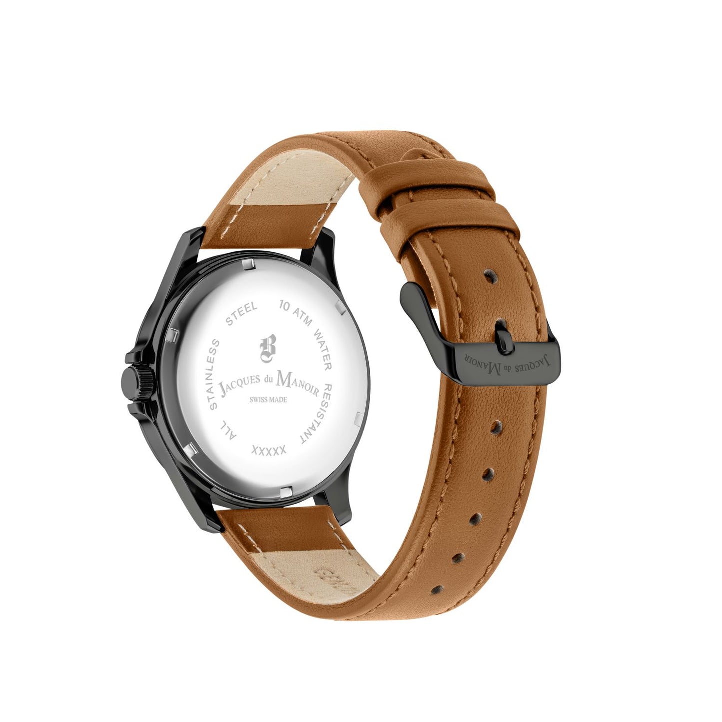 JDM Military Alpha I Black Dial Tan Leather Strap