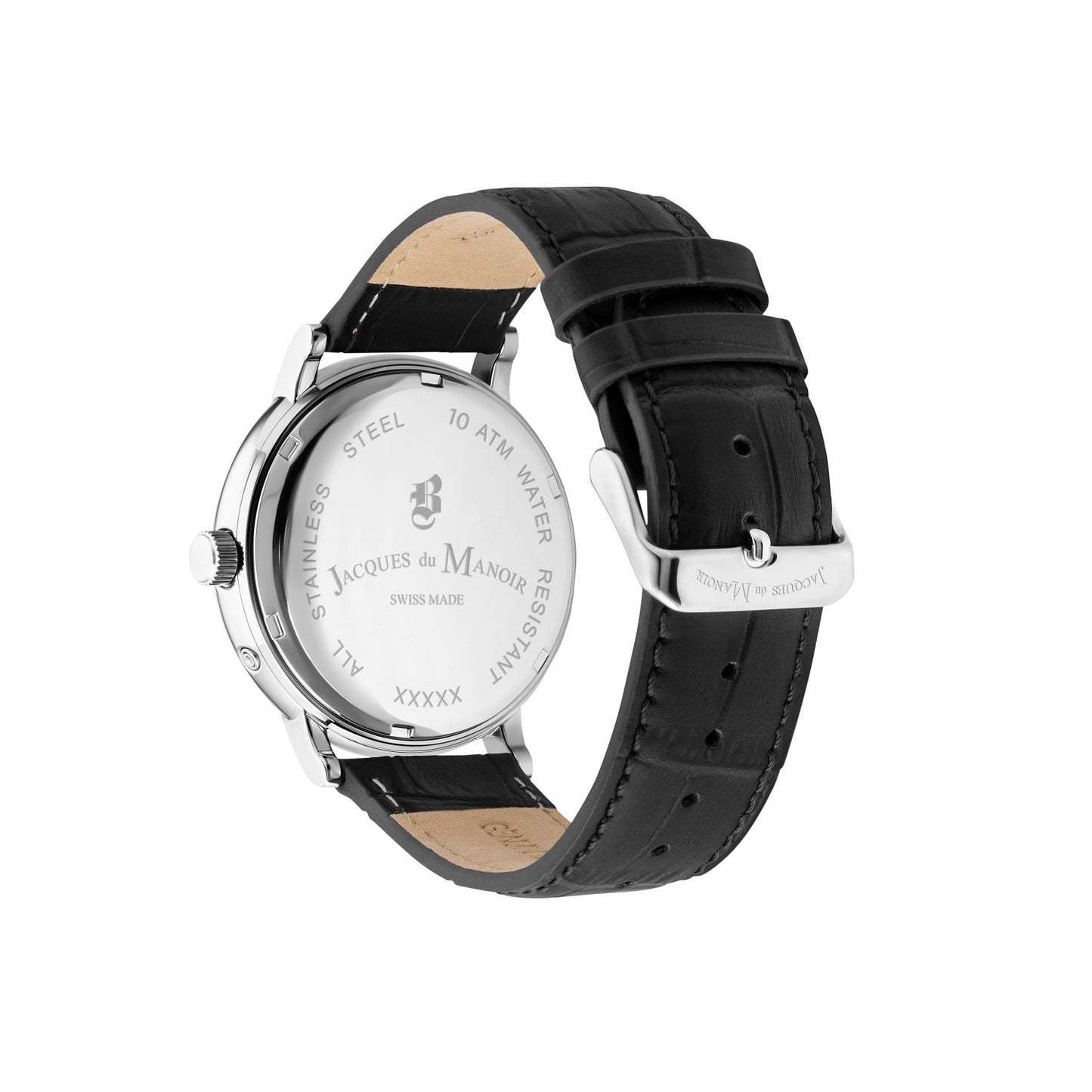 JDM Military Echo Black Dial Black Leather Strap