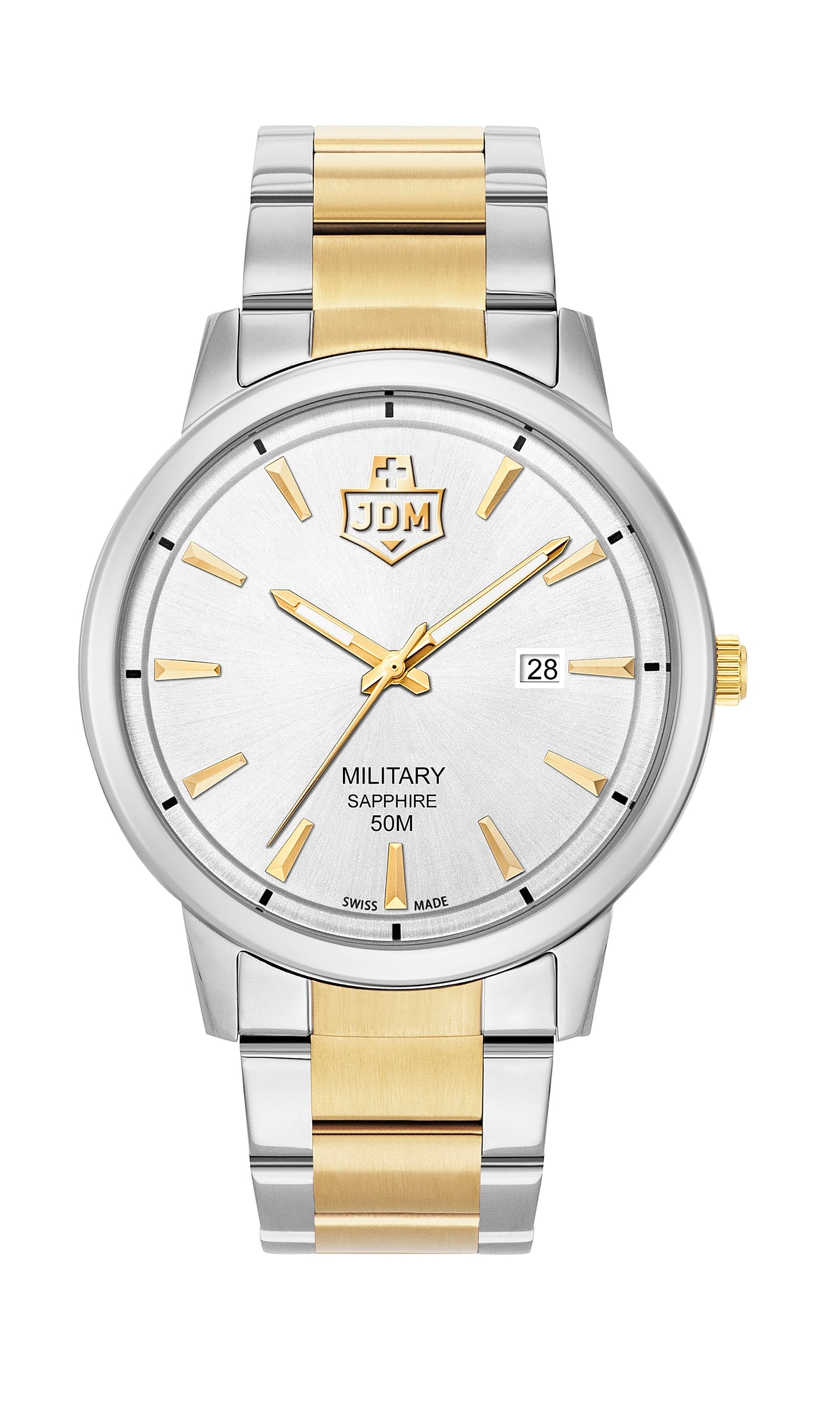 JDM Military Bravo I Silver Dial Gold Bi-colour Bracelet