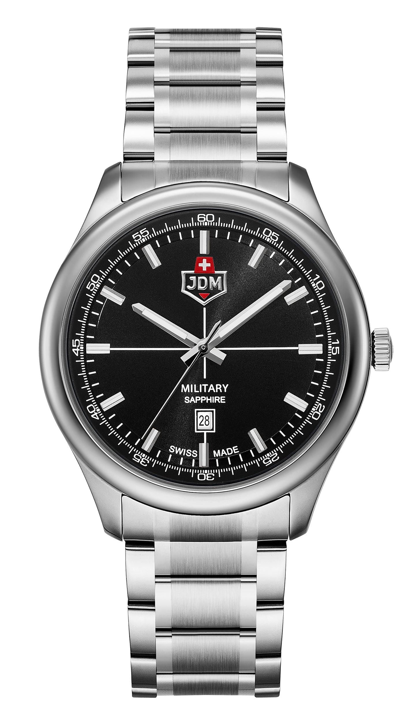 JDM Military Alpha Mission Black Dial Stainless Steel Bracelet