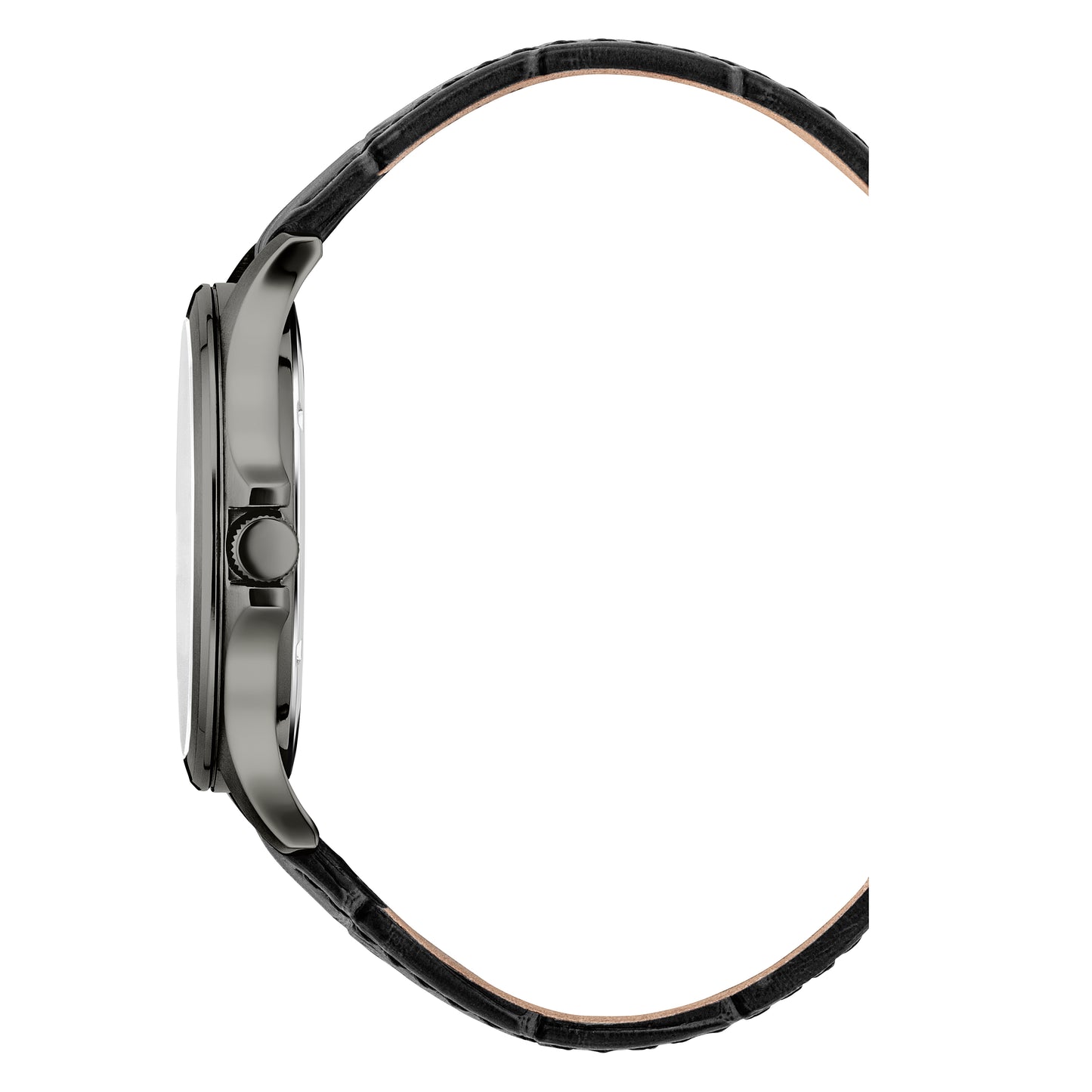 JDM Military Alpha Big Date Green Dial Black Leather Strap Grey IP Case