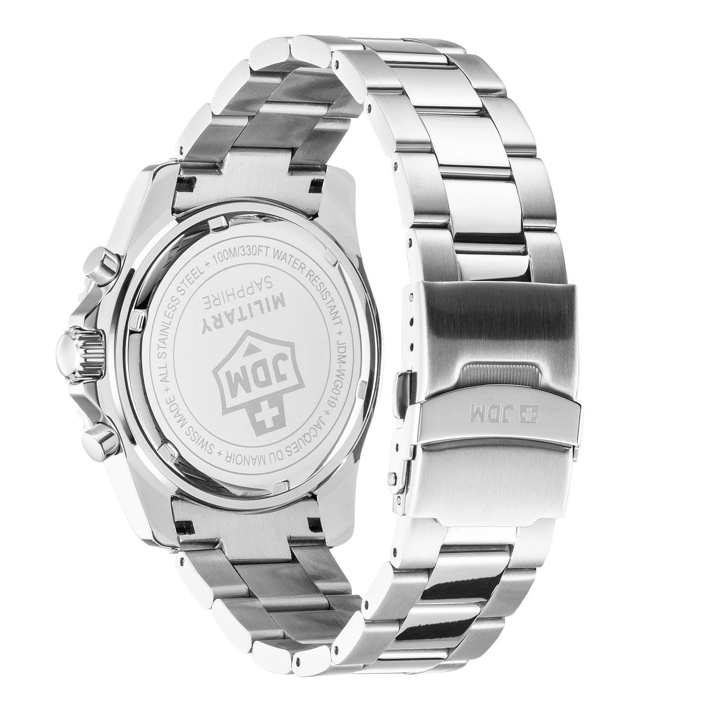 JDM Military Sierra Chrono Blue Dial Stainless Steel Bracelet