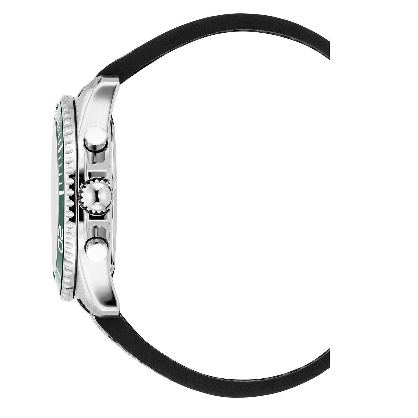 JDM Military Sierra Chrono Green Dial Black Leather Strap