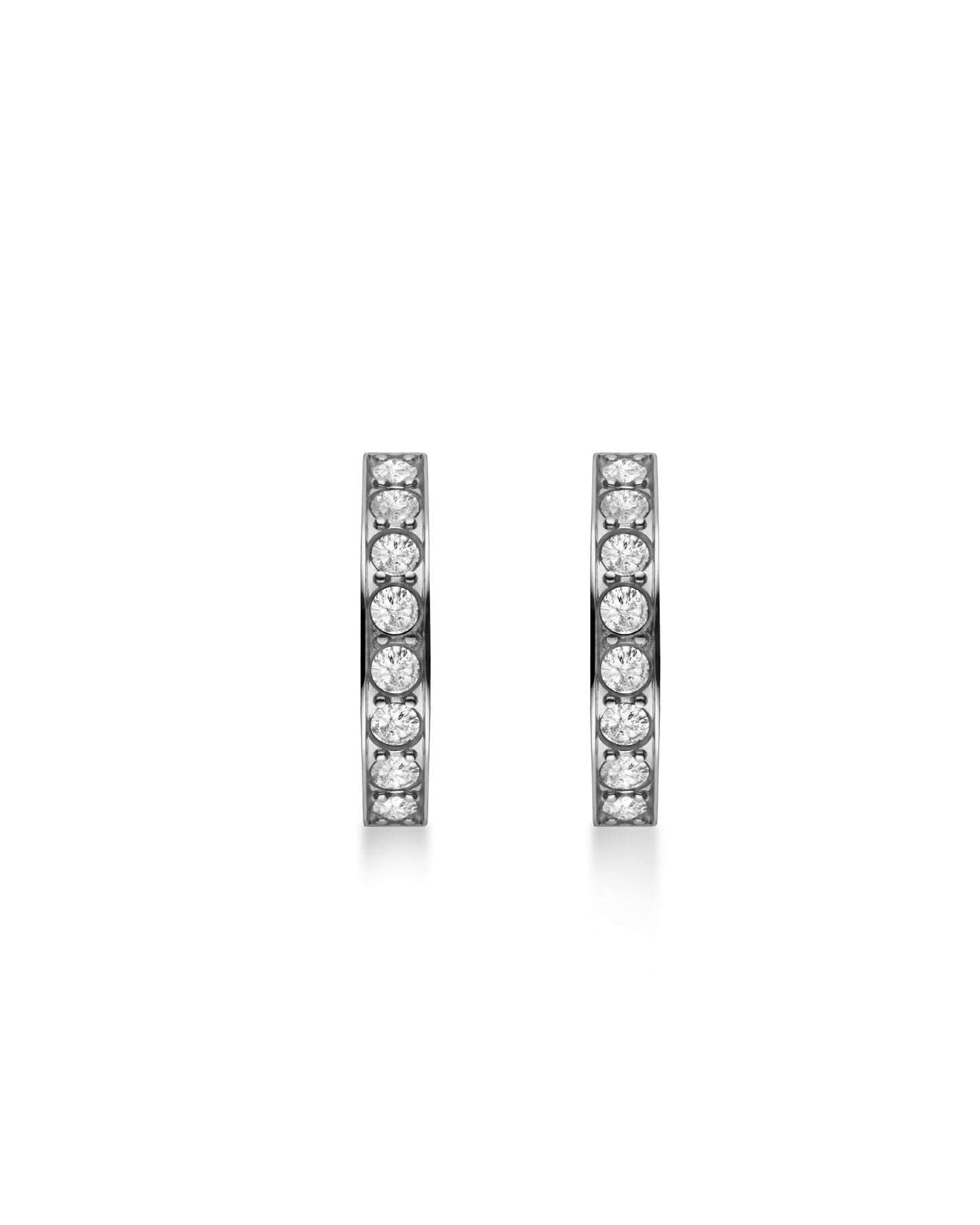Rosefield Crystal Hoops Silver