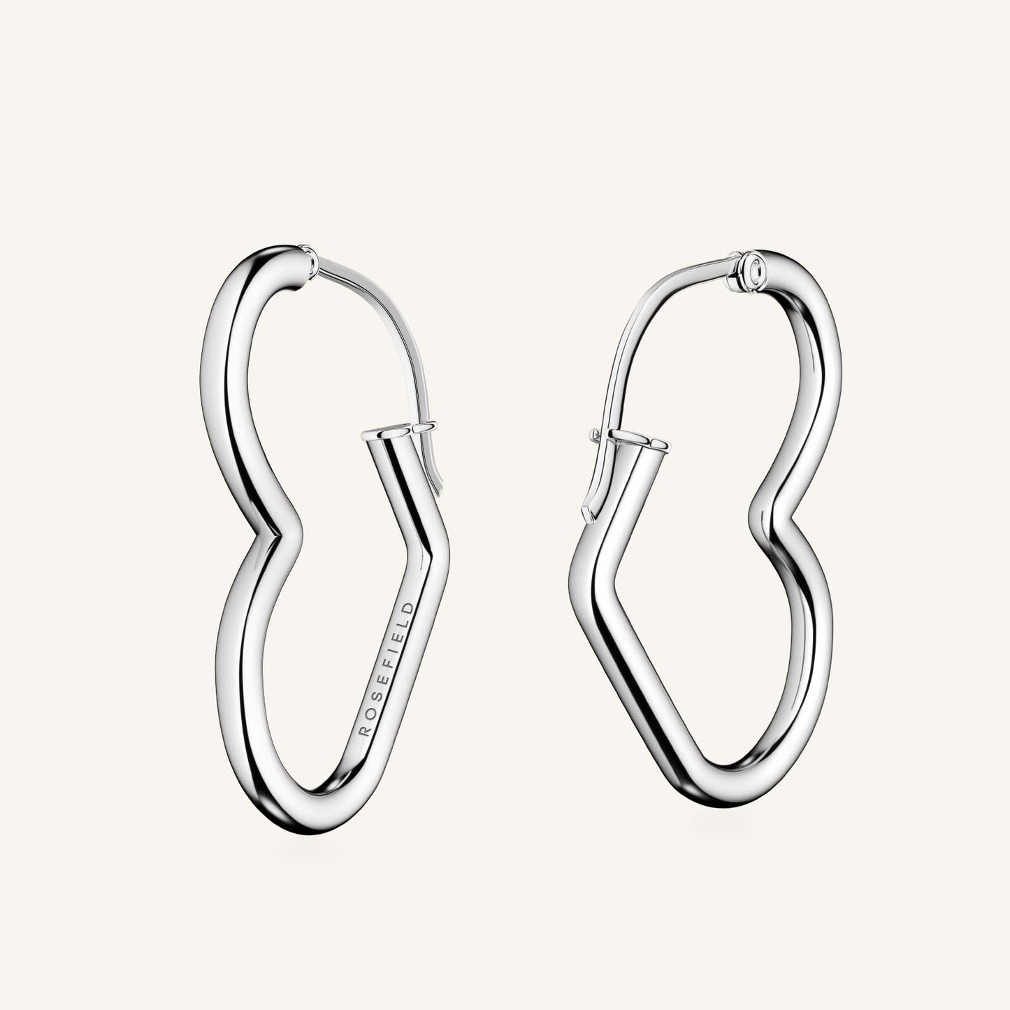 Rosefield Heart Hoops Silver