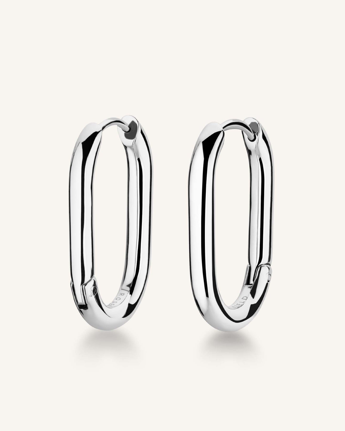 Rosefield Large Oval Hoops Silver