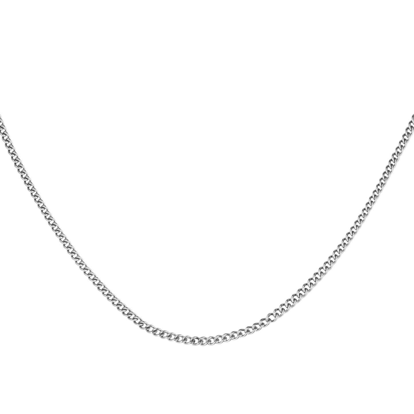 Rosefield Flat Curb Necklace Silver