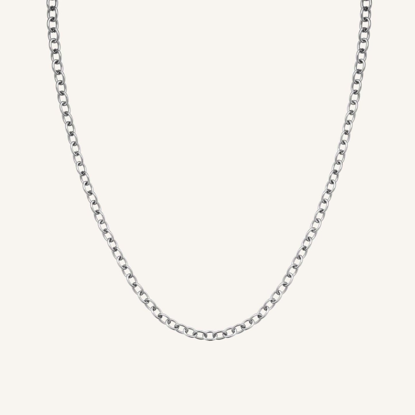 Rosefield Oval Chainlink Necklace Silver