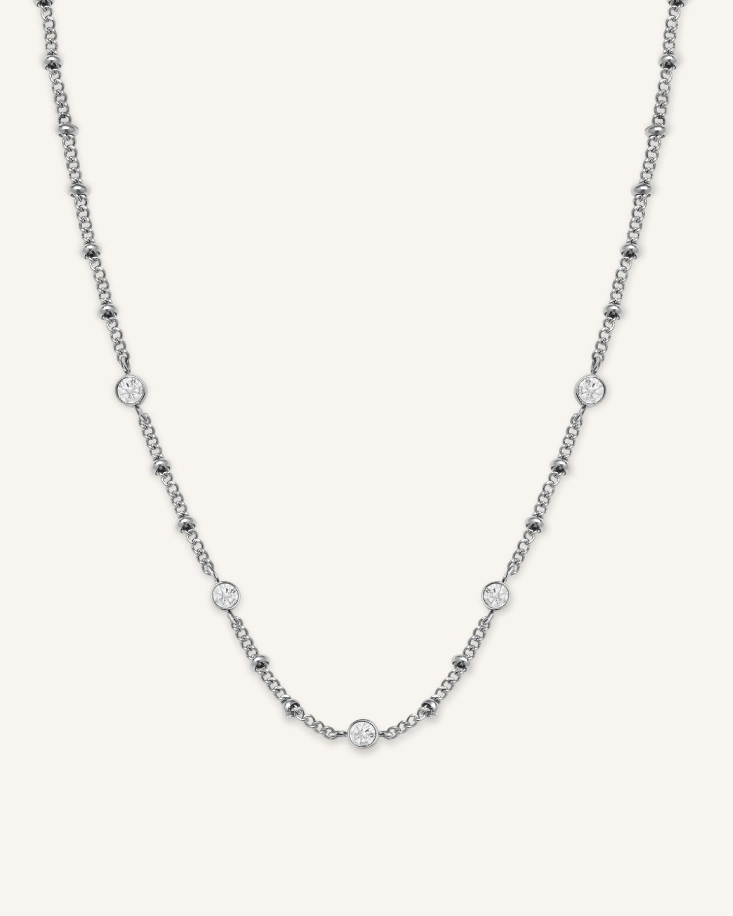 Rosefield Crystal Necklace Silver
