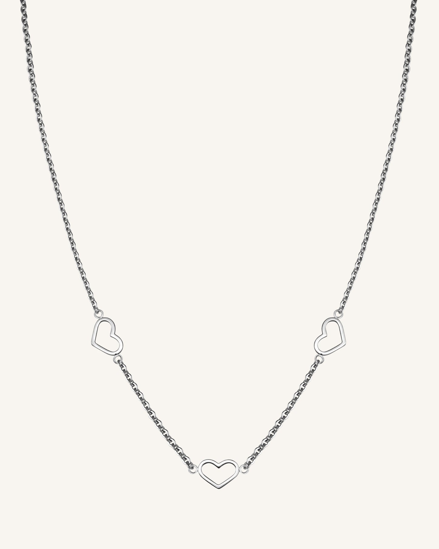 Rosefield Triple Heart Necklace Silver