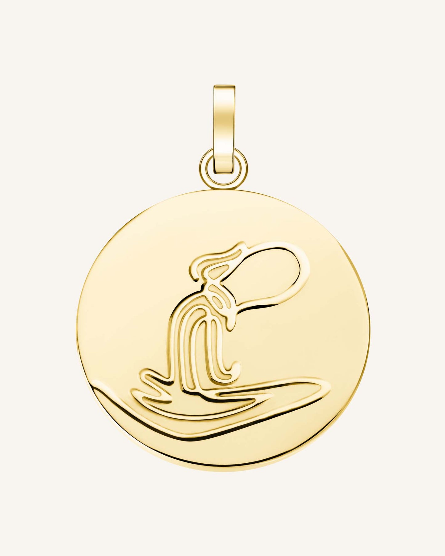 Rosefield Pendant Gold Zodiac Coin Aquarius