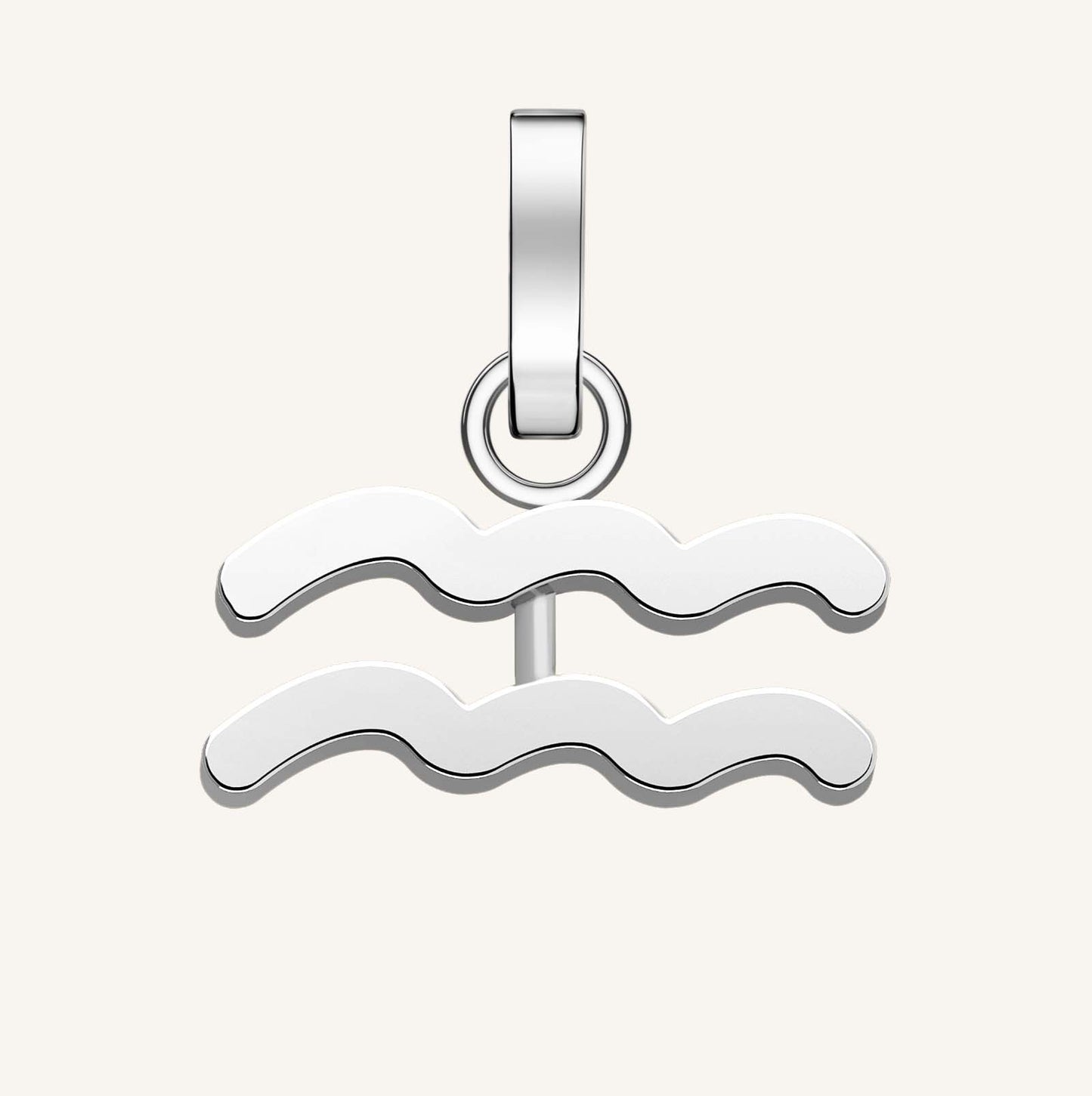 Rosefield Pendant Silver Zodiac Symbol Aquarius