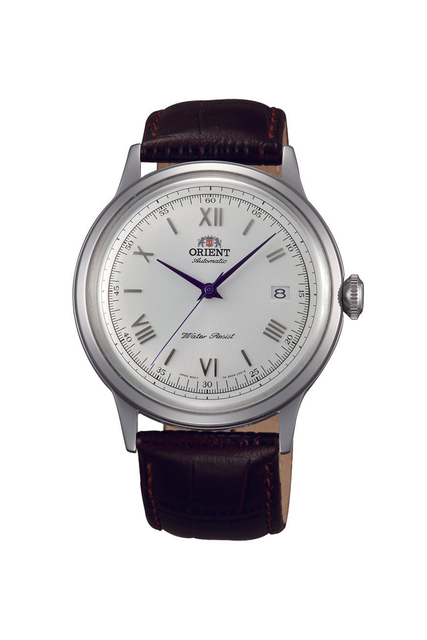 Orient Bambino 40.5mm Brown Leather Strap White Dial