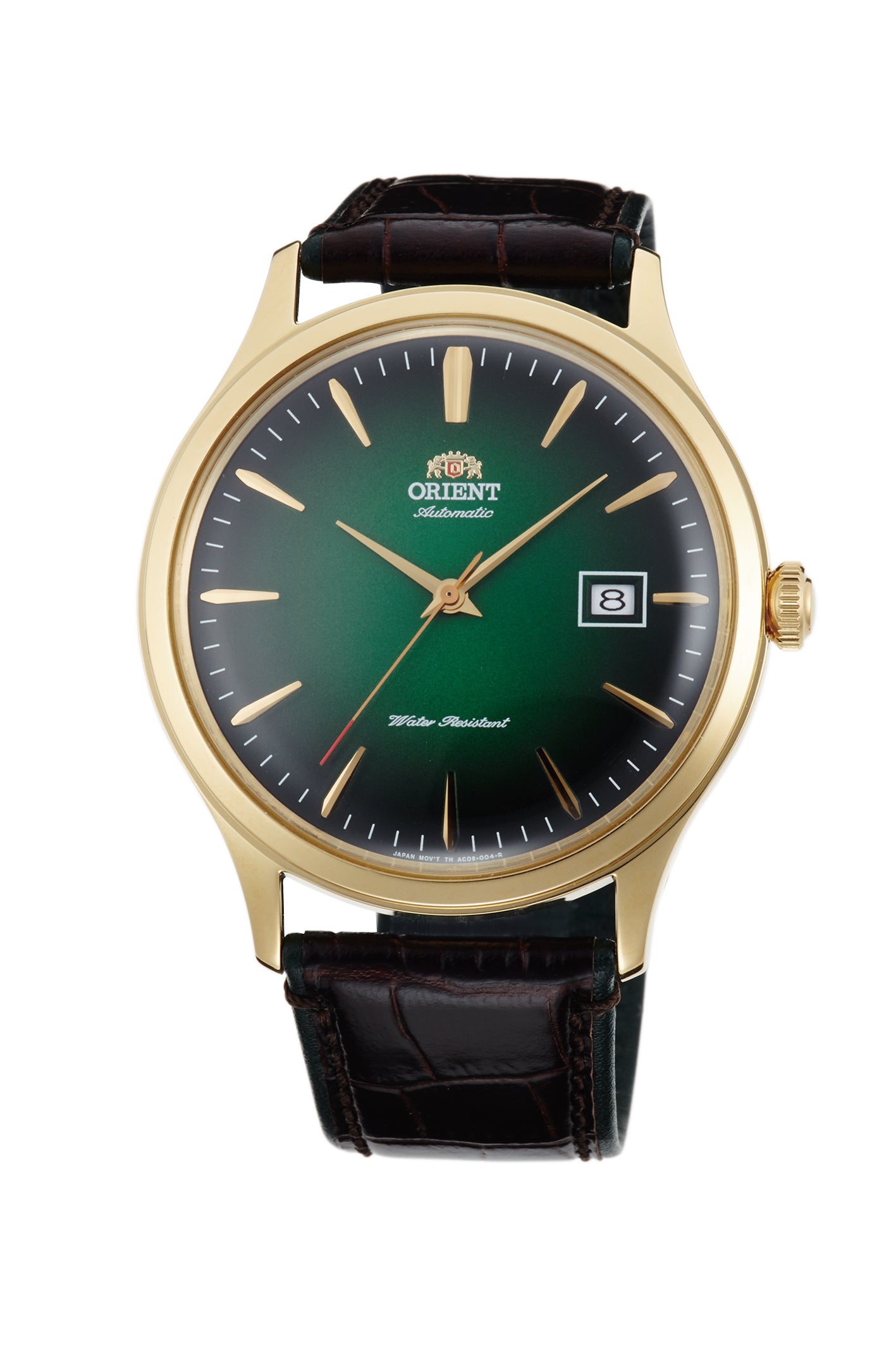 Orient Bambino 42mm Black Leather Strap Green Dial