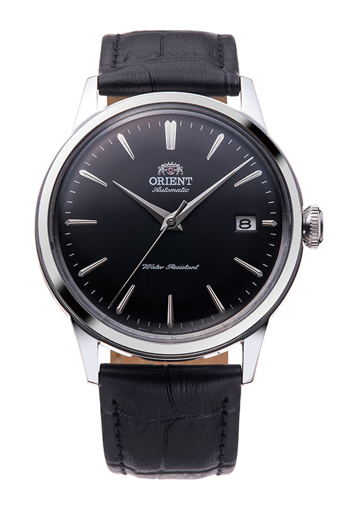 Orient Bambino 38mm Black Leather Strap Black Dial