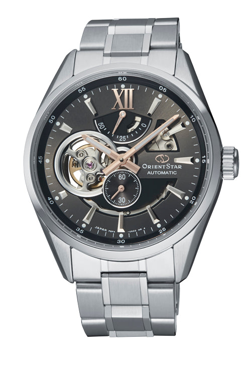 Orient Star Semi Skeleton Steel Bracelet Grey Dial