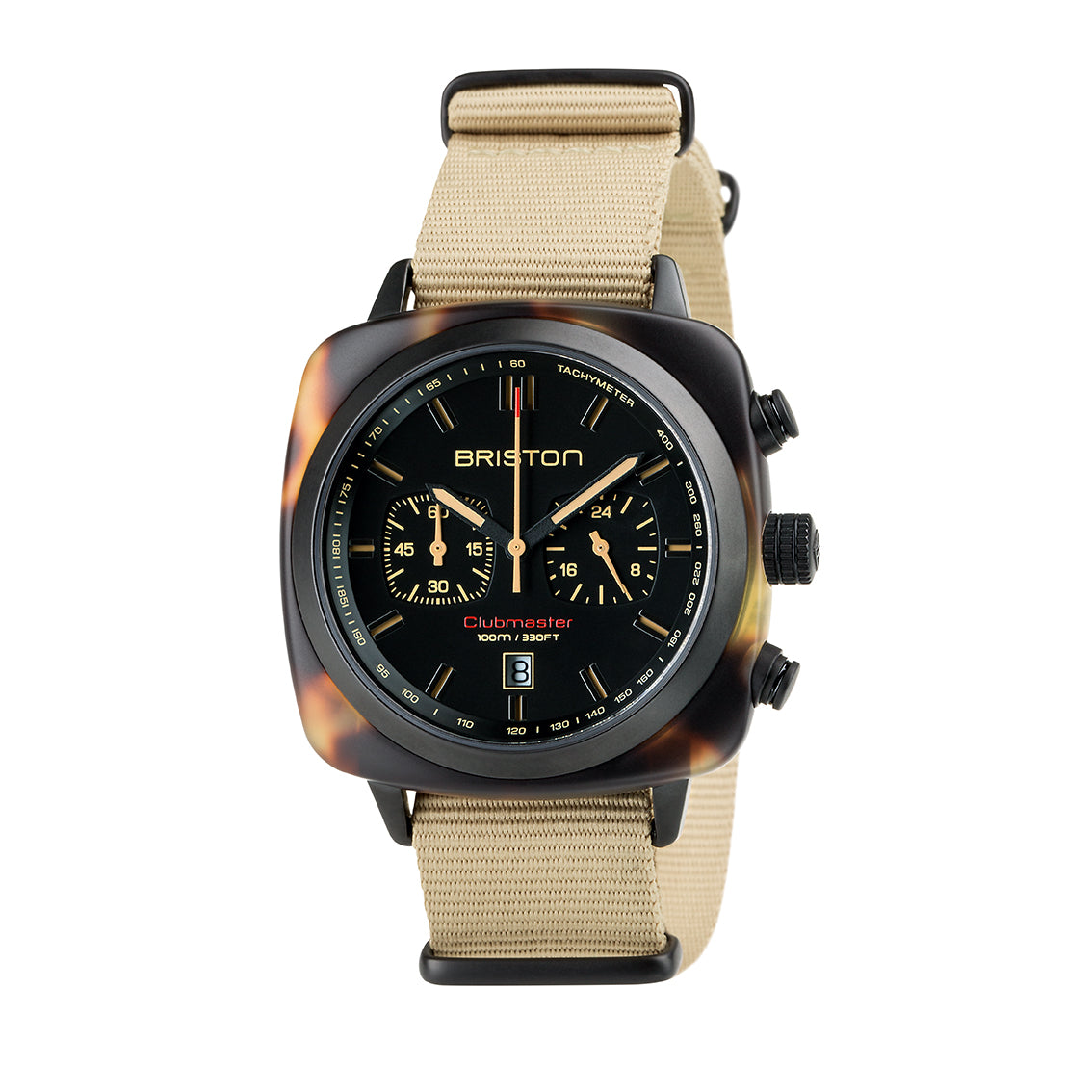 Briston Trendsetters Sport Chronograph Black Dial Safari Case and Nato Strap