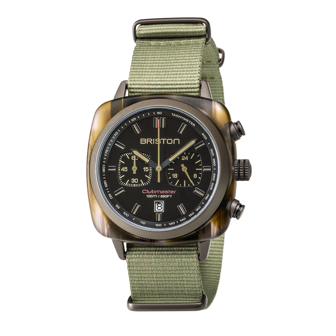 Briston Trendsetters Sport Chronograph Jungle Black Dial Jungle Green Nato Strap