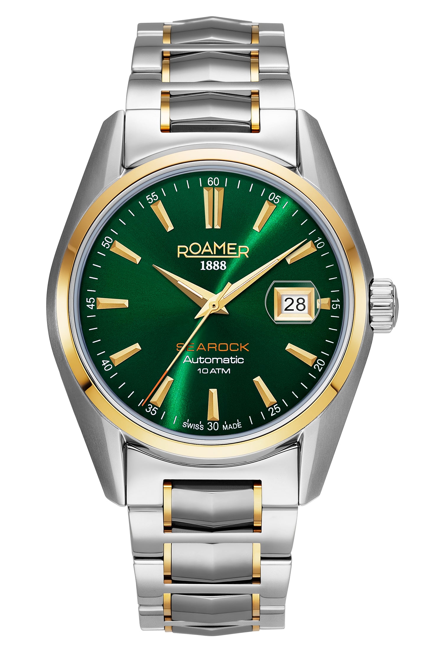 Roamer Searock Automatic I Yellow Gold Bi-Colour Bracelet Green Sunray Dial