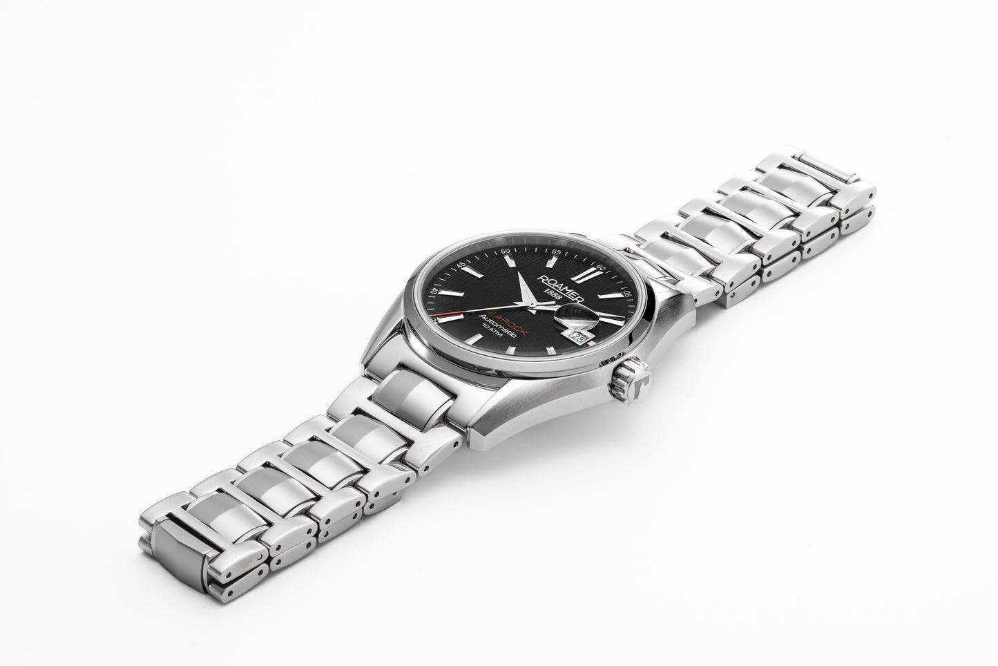 Roamer Searock Automatic II Steel Bracelet Black Patterned Dial
