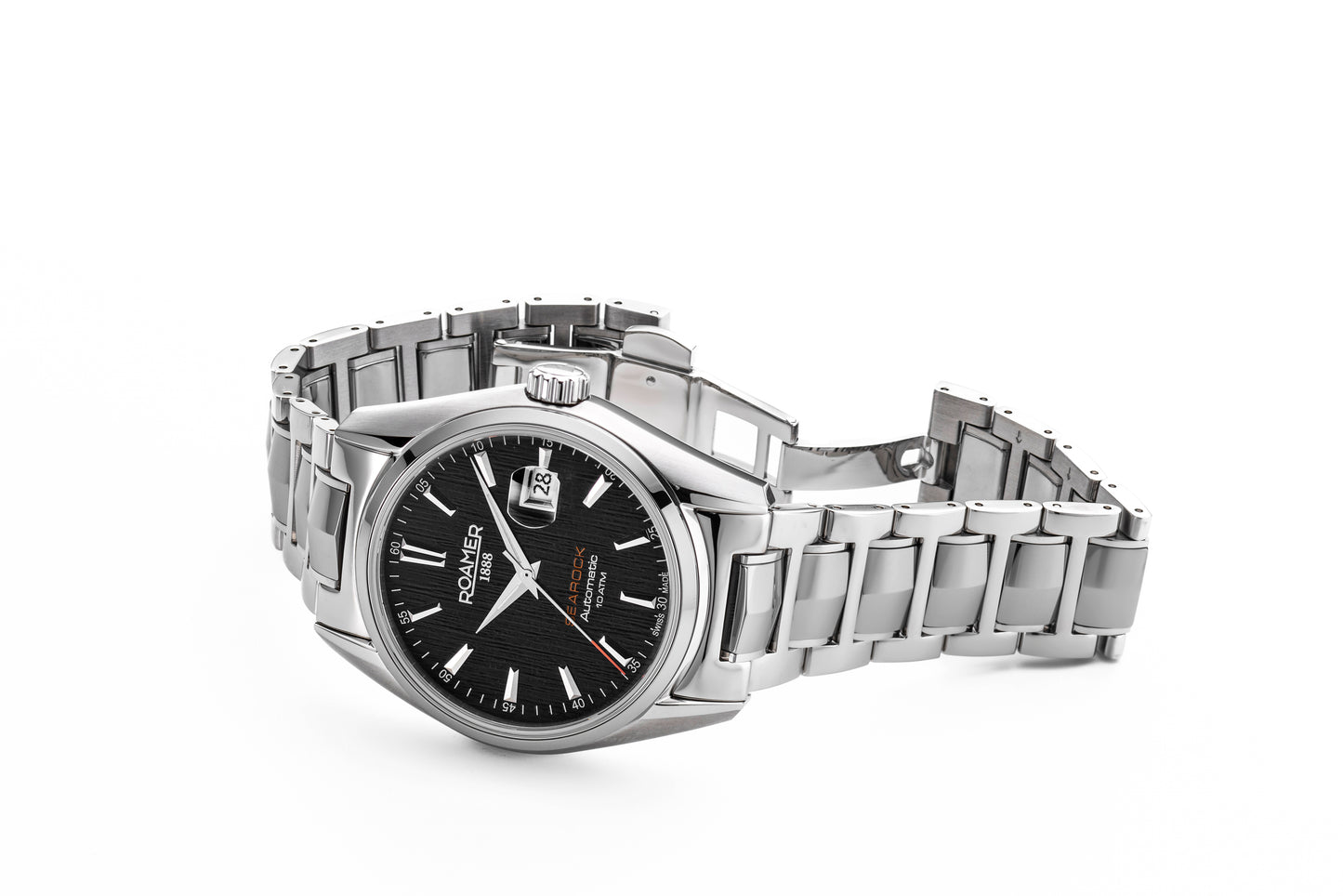 Roamer Searock Automatic II Steel Bracelet Black Patterned Dial