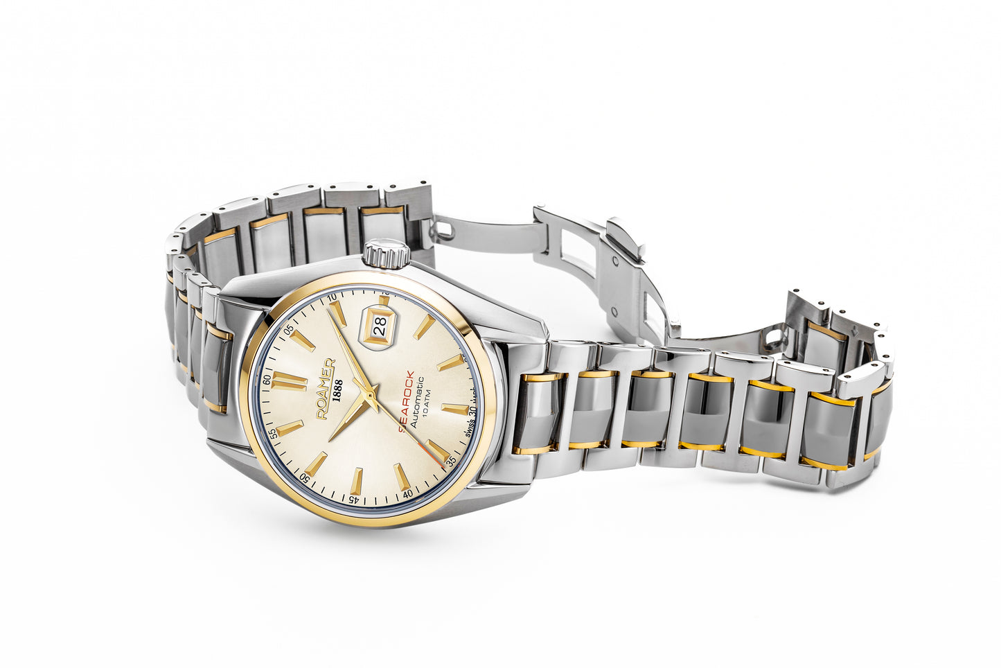 Roamer Searock Automatic I Yellow Gold Bi-Colour Bracelet Champagne Dial