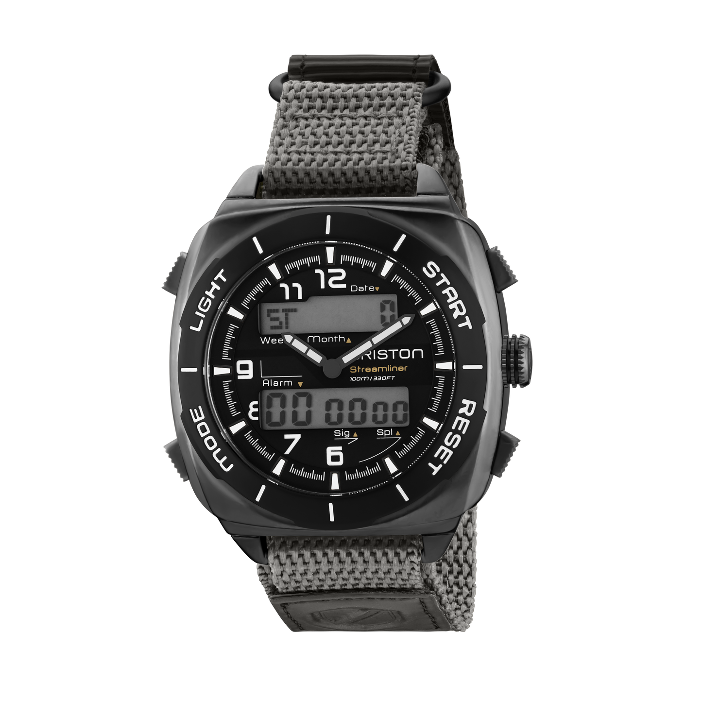 Briston Streamliner Adventure Black Dial Grey Nato Strap
