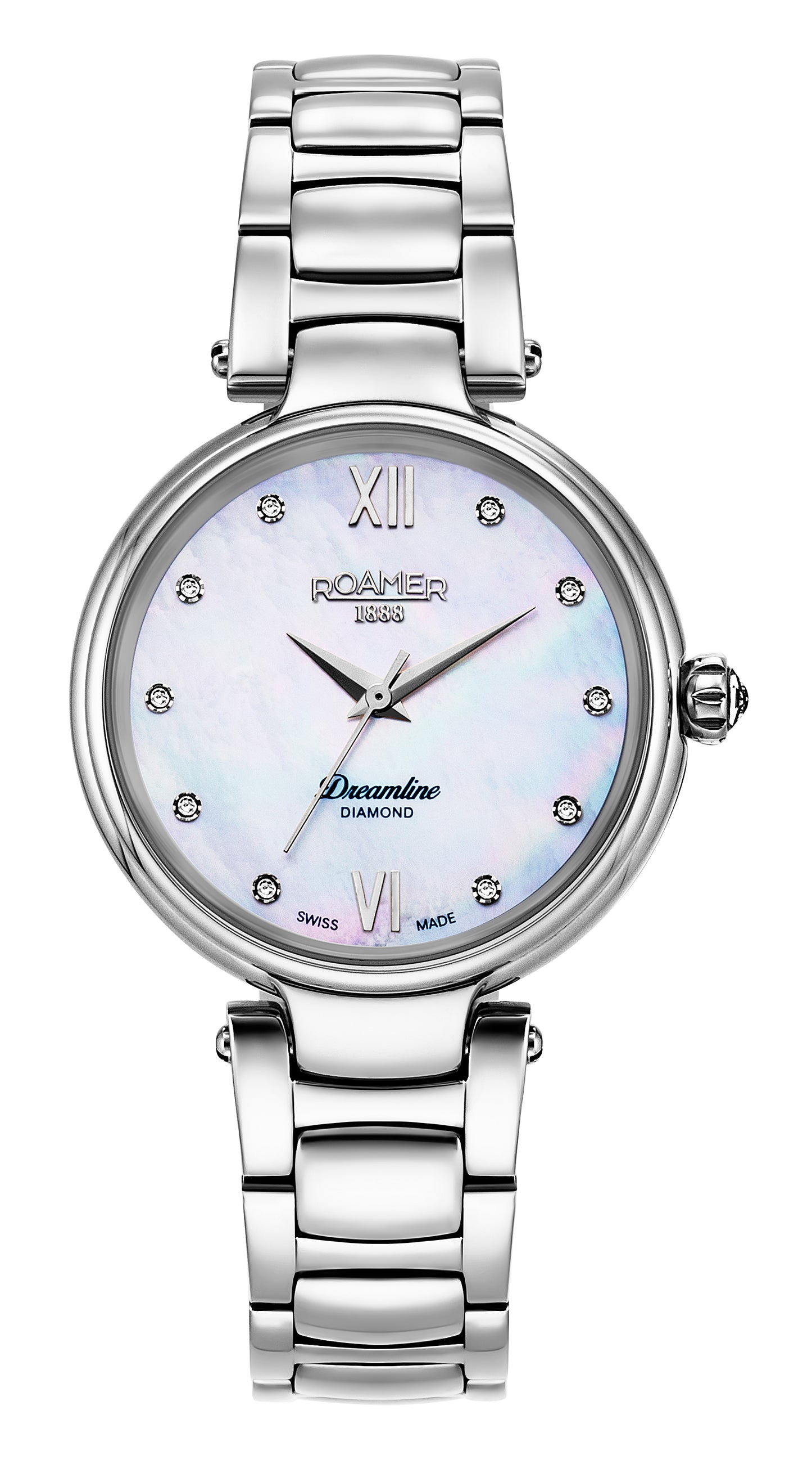 Roamer Dreamline Diamonds, White MOP Dial Stainless Steel Bracelet