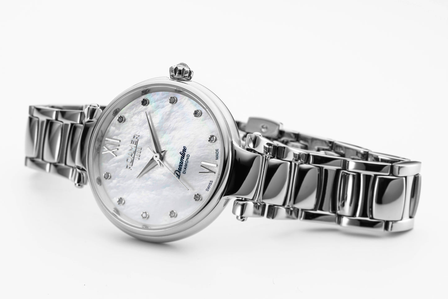 Roamer Dreamline Diamonds, White MOP Dial Stainless Steel Bracelet