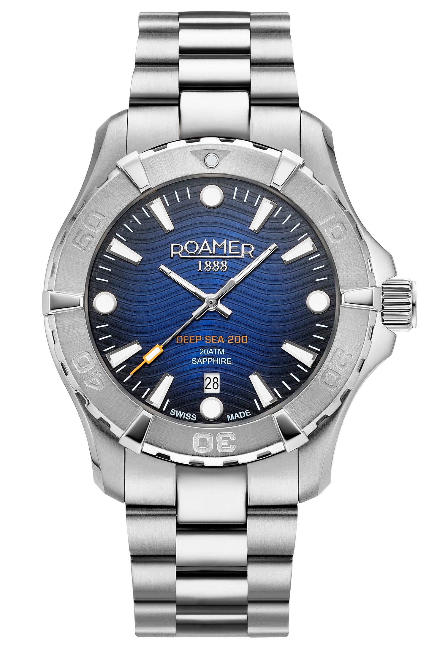 Roamer Deep Sea 200, Blue Dial Stainless Steel Bracelet
