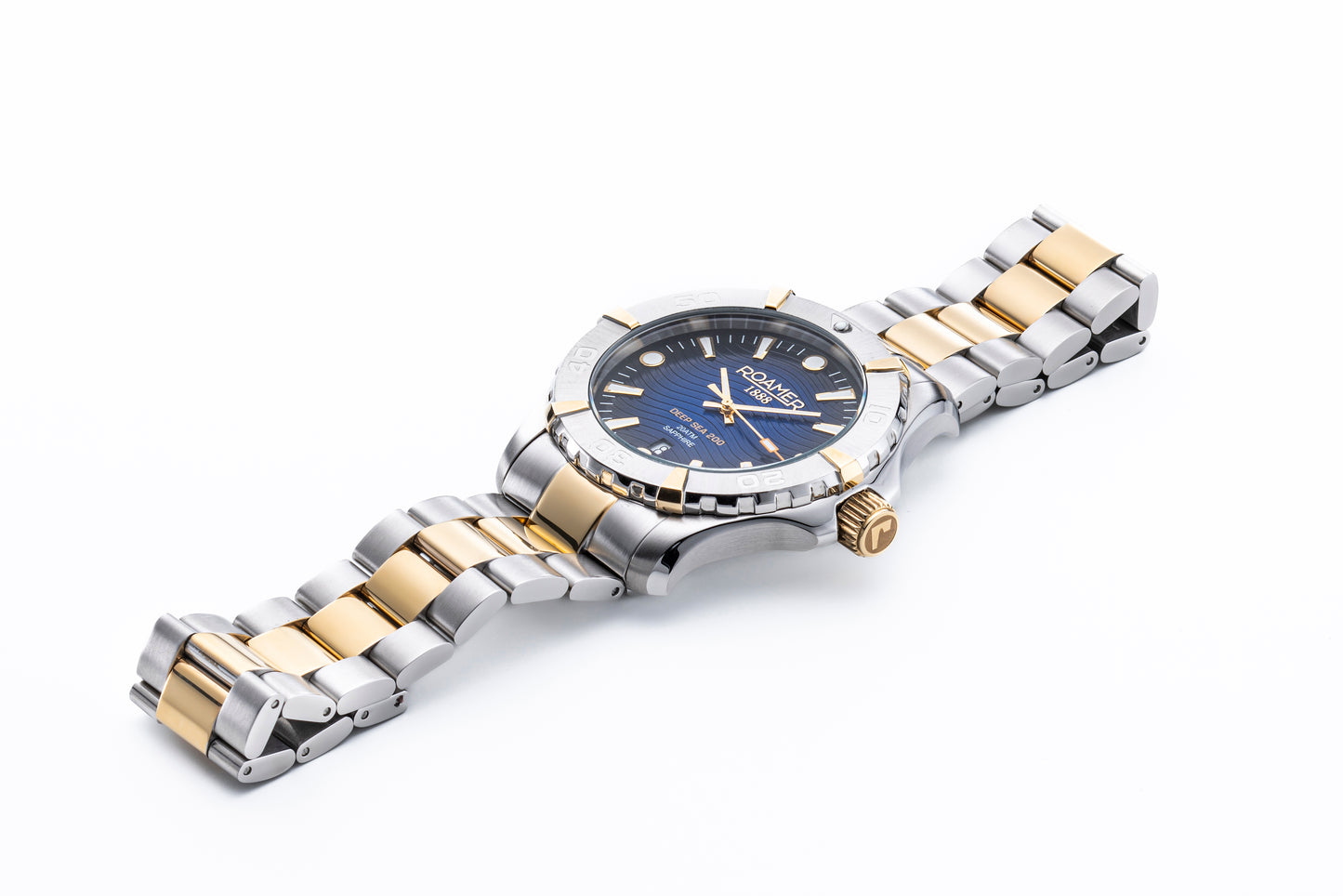 Roamer Deep Sea 200, Blue Dial Yellow Gold Bi-colour Bracelet
