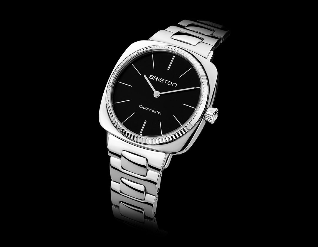 Briston Clubmaster Elegant, Black Dial Stainless Steel Bracelet