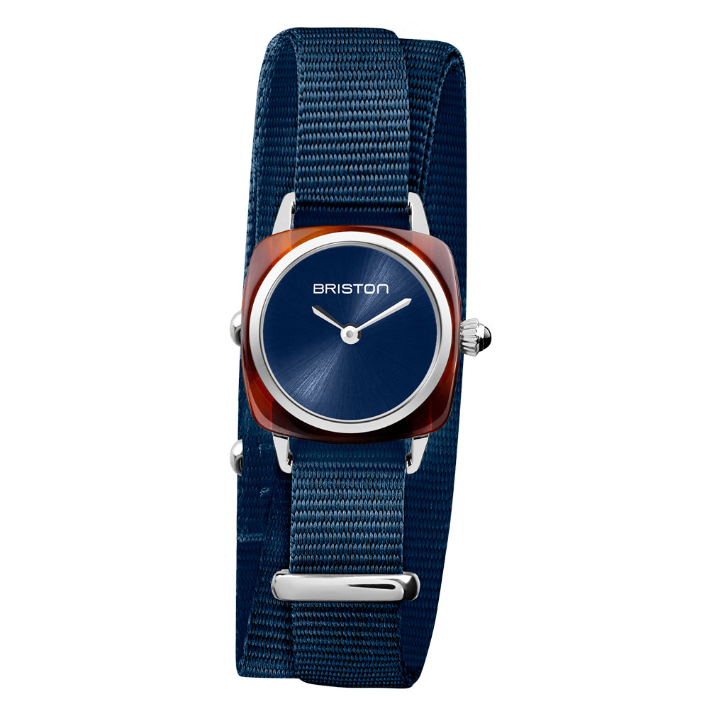 Briston Clubmaster Lady 2 Hand Midnight Blue Dial and Nato Strap with Steel Accents