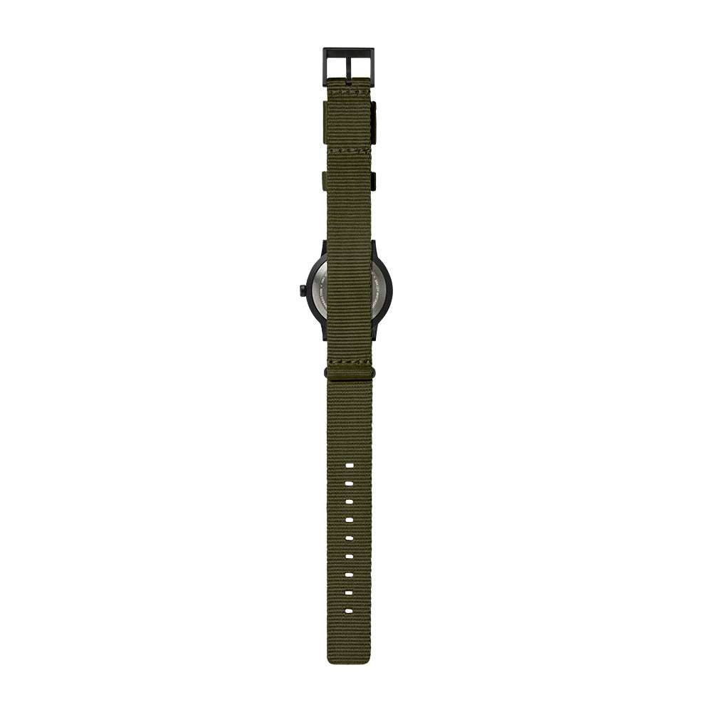 LEFF Amsterdam Tube Watch T32 Black Case Green Nato Strap