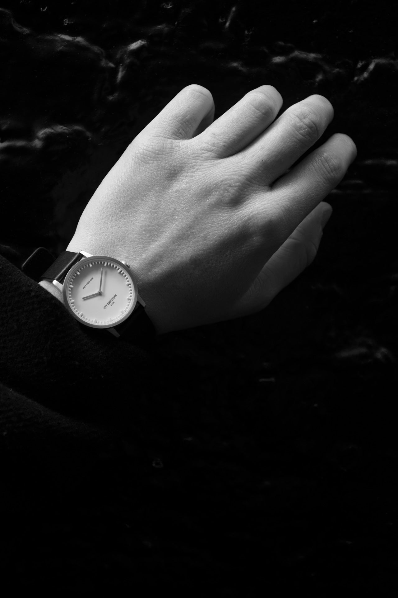 LEFF Amsterdam Tube Watch T32 Brass/ White Case Black Leather Strap