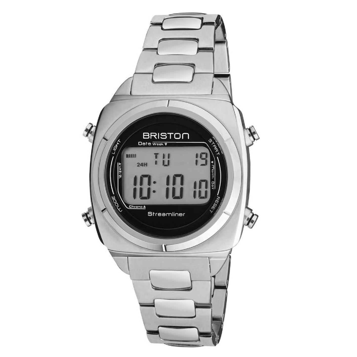 Briston Streamliner Digital Black Dial Stainless Steel Bracelet