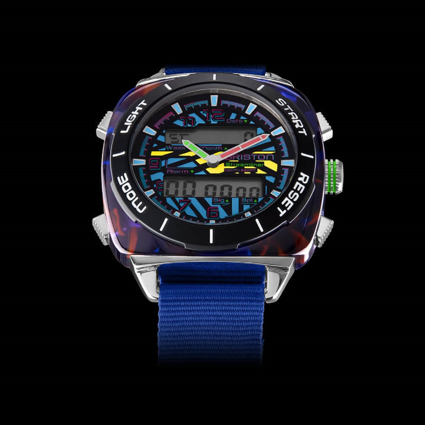 Briston Streamliner Adventure Swing Black Dial Blue Nato Strap