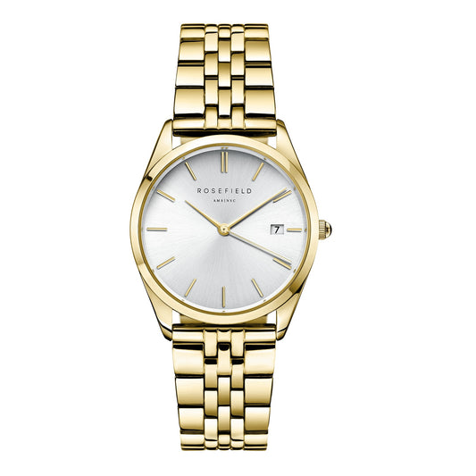 Rosefield Ace in Gold with Silver Sunray Dial