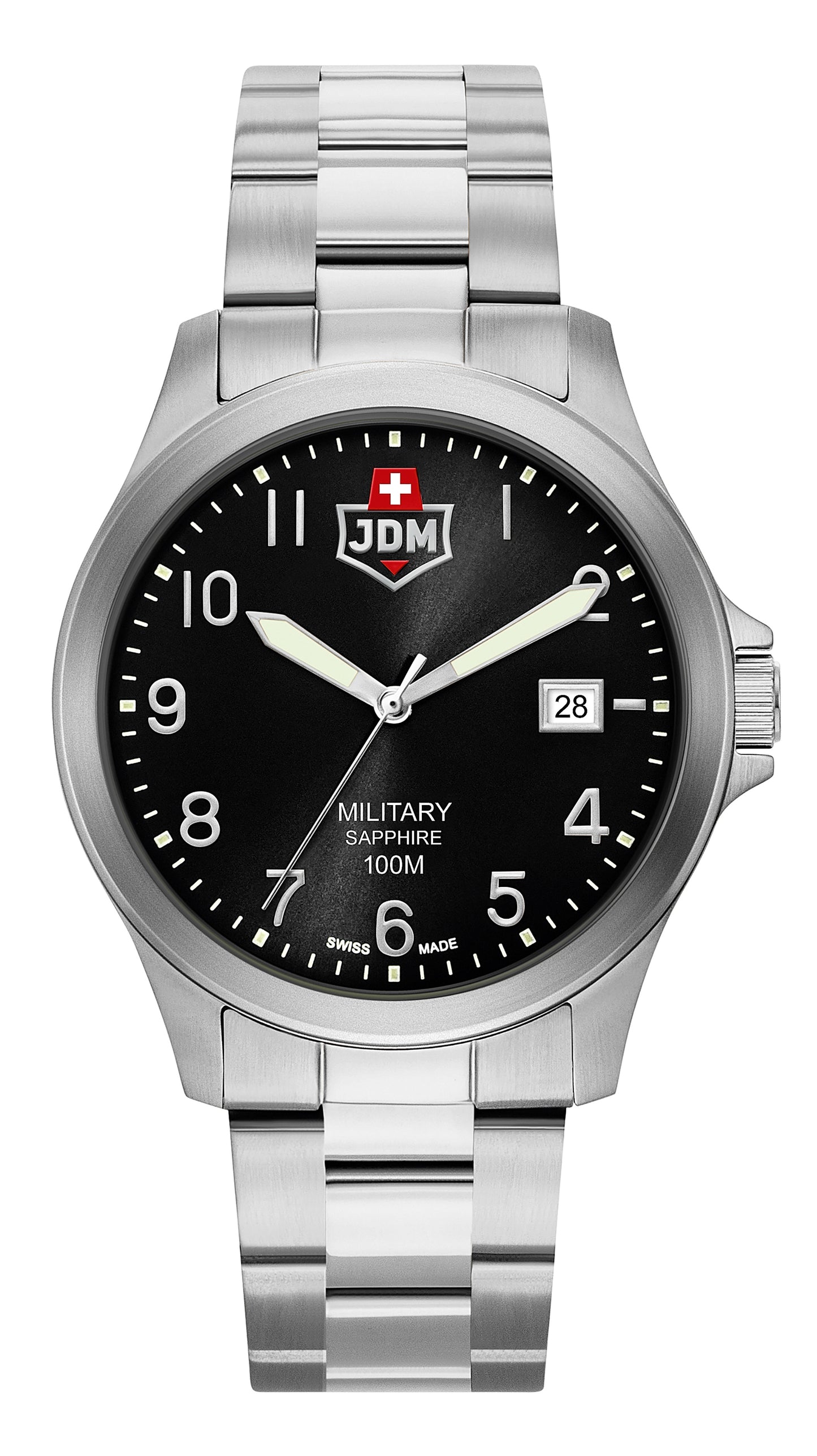 JDM Military Alpha I Black Dial Stainless Steel Bracelet