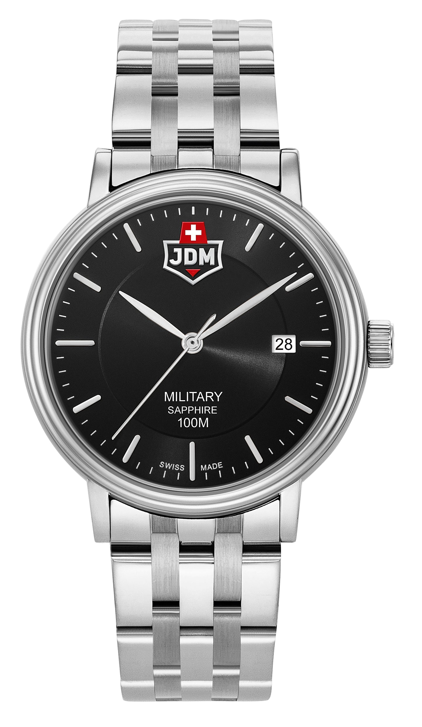 JDM Military Kilo Black Dial Stainless Steel Bracelet