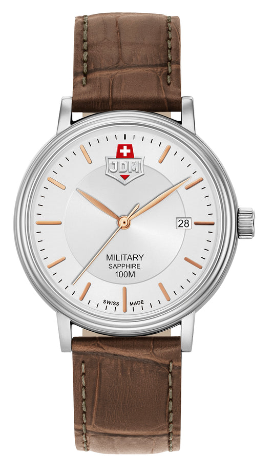 JDM Military Kilo Silver Dial Tan Leather Strap