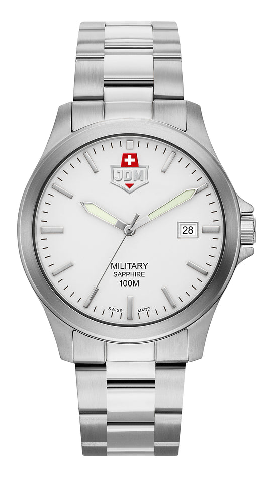 JDM Military Alpha II White Dial Stainless Steel Bracelet