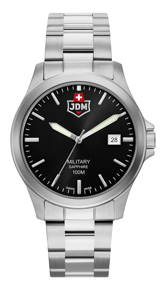JDM Military Alpha II Black Dial Stainless Steel Bracelet