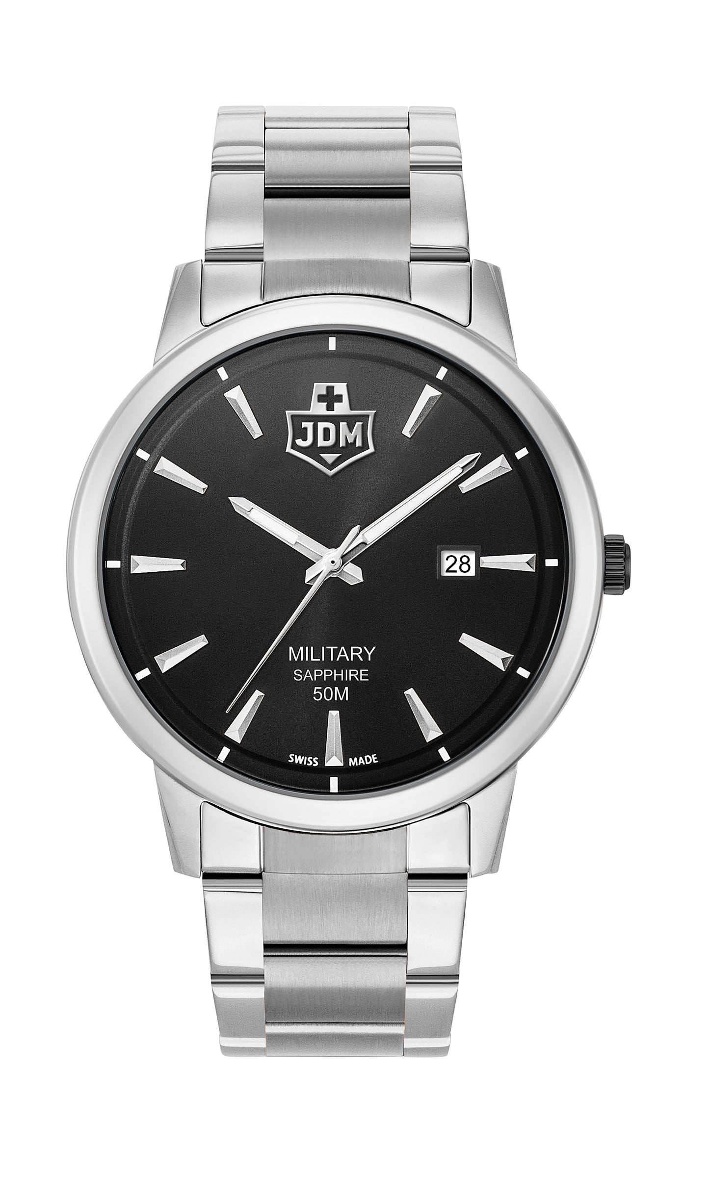 JDM Military Bravo I Black Dial Stainless Steel Bracelet