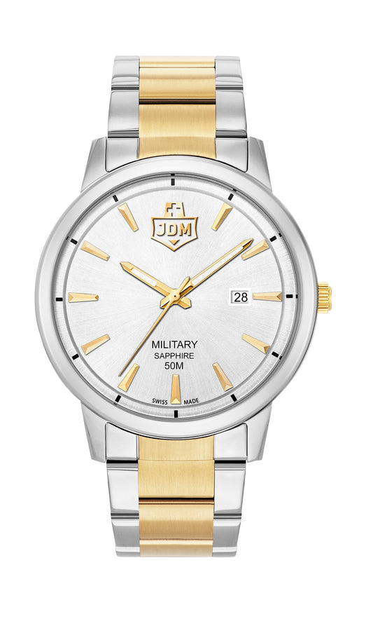 JDM Military Bravo I Silver Dial Gold Bi-colour Bracelet