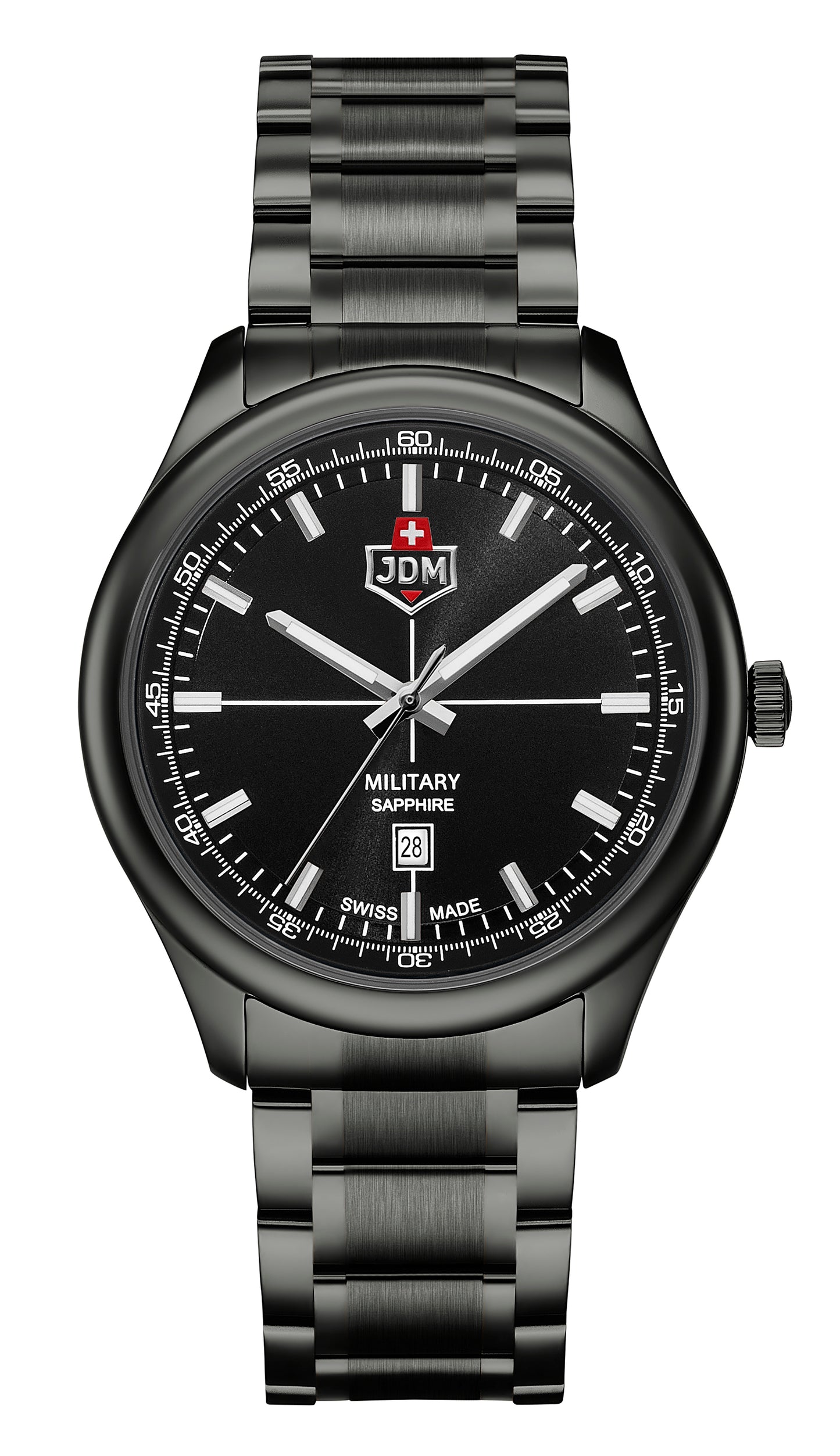 JDM Military Alpha Mission Black Dial Black IP Bracelet