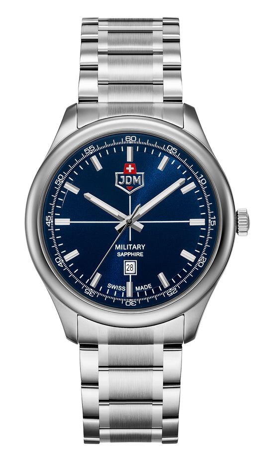 JDM Military Alpha Mission Blue Dial Stainless Steel Bracelet