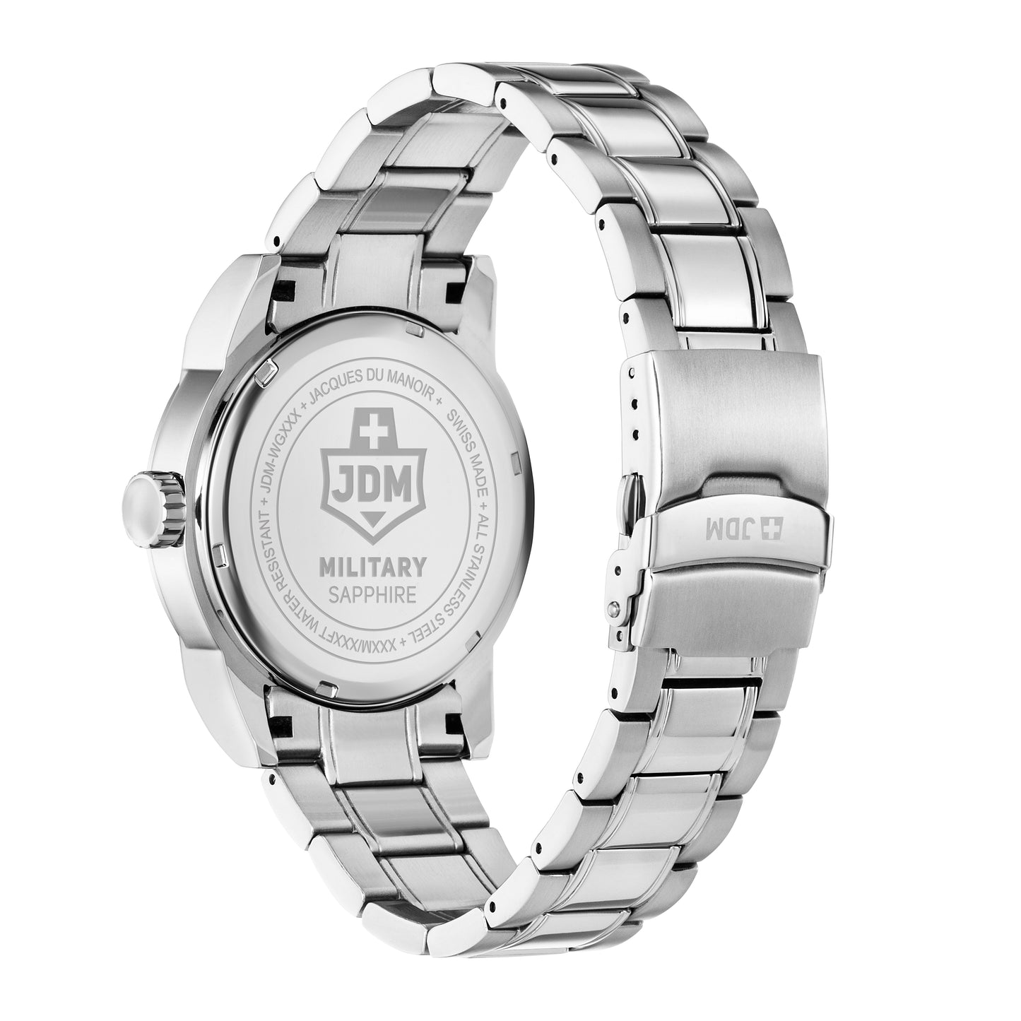 JDM Military Foxtrot Black Dial Stainless Steel Bracelet